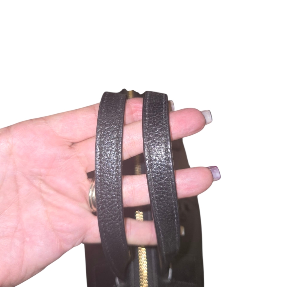 Tory Burch Black Leather Tote Bag NWOT All Hardware In Plastic.Dust Bag + COA - Picture 5 of 12
